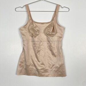 Ruby Ribbon Shaping Tank Top Womens Size 38 Large Beige Nude Adjustable Straps